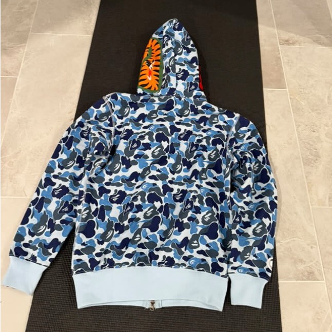 Bape Blue Camouflage Zip Up Sweater